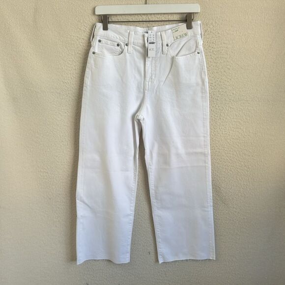 J‎ Crew Slim Wide Jeans Womens Size 26 Petite White - Picture 1 of 14